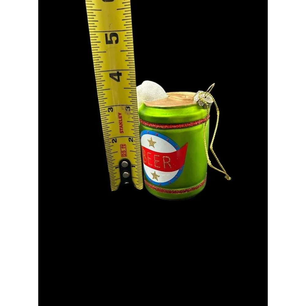 Blown Glass Glitter Foaming Beer Can Christmas Ornament 2022 Target Wondershop